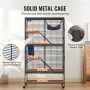 164.1 cm Metal Small Animal Cage 4-Tier Rolling Ferret Cage with Tray 3 Ramps