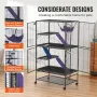64.6 "Metal Small Animal Cage 4-lags rullende ilderbur med
