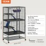 64.6 "Metal Small Animal Cage 4-lags rullende ilderbur med