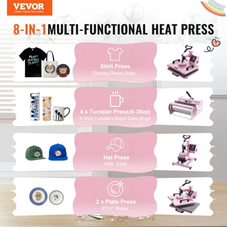 Heat Press Machine 12x15 i 8 i 1 med 30 oz tumbler Press