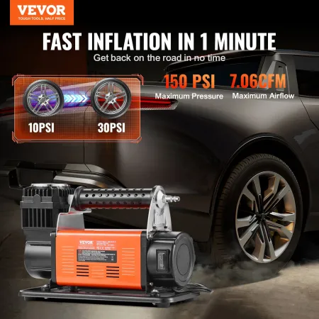 Heavy Duty Air Compressor 7.06CFM 150psi bærbar dækinflatør