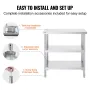 Stainless Steel Food Prep Table Commercial Kitchen Work Table 45.7x91.4 cm