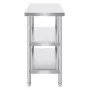 Stainless Steel Food Prep Table Commercial Kitchen Work Table 45.7x91.4 cm