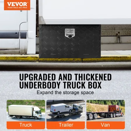 Underbody Truck Box, 30" x 14" x 16" Pickup Storage Box, Heavy Duty Aluminum Diamond Plate Tool Box with Lock and Keys, Waterpro
