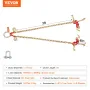 G80 V Bridle Chain, 5/16" x 3' Towing Chain Bridle with R Hooks, T Hooks, J Hooks and Grab Hooks, Transport Tow Chain Bridle wit