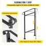 Wrought Iron Handrail, Fit 1 or 2 Steps Outdoor Stair Railing, Adjustable Front Porch Hand Rail, Black Transitional Hand Railing