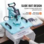 Heat Press Machine 30.5x38.1 cm 2 in 1 Heat Transfer Machine for T-Shirts Hats