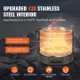 Røgfri bålovn i rustfrit stål, 15,8 tommer i diameter, brændeovn