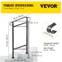 Wrought Iron Handrail, Fit 1 or 2 Steps Outdoor Stair Railing, Adjustable Front Porch Hand Rail, Black Transitional Hand Railing