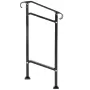 Wrought Iron Handrail, Fit 1 or 2 Steps Outdoor Stair Railing, Adjustable Front Porch Hand Rail, Black Transitional Hand Railing