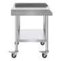 Stainless Steel Work Table 61x71.1 cm Commercial Food Prep Table W/ 4 Casters