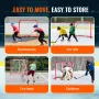 Youth Street Hockey Net, Indoor Outdoor Steel Hockey Goal, Portable Lightweight Youth Street + Roller for Kids, Junior Hockey Tr
