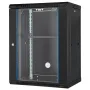 15U Wall Mount Network Server Rack Cabinet Enclosure 45.7cm Depth Glass Door Lock