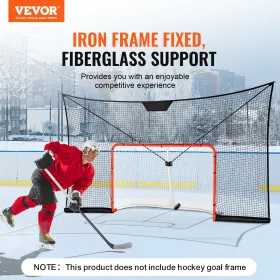 Hockey -mål Backstop Net Street Hockey Sport Target Netting Outdoor 12x7ft