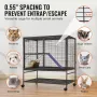 39" Rolling Metal Ferret Cage, Large 2-Tier Critter Nation Cage, Small Animal Cage with Ramps & Tray, Easy to Set up for Pet Rat