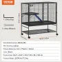 39" Rolling Metal Ferret Cage, Large 2-Tier Critter Nation Cage, Small Animal Cage with Ramps & Tray, Easy to Set up for Pet Rat