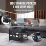 Løft top sofabord 35.3 "rund sofabord til stue sort