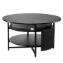 Lift Top Coffee Table, 35.3 in Round Coffee Table with Extra Storage Pockets, Pop Up Coffee Table for Living Room, Black