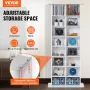 Media Storage Cabinet 8 Layers Adjustable DVD Shelves Holds 464 CDs White