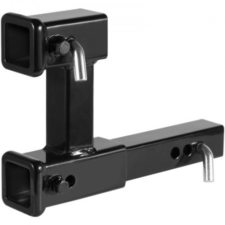 Dual Hitch Extension, for 2" Trailer Hitch Receiver, Hitch Adapter Extender to 10" Max Adjustable Length, 7-1/2" Rise/Drop,