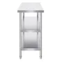 Stainless Steel Food Prep Table Commercial Kitchen Work Table 45.7x121.9 cm