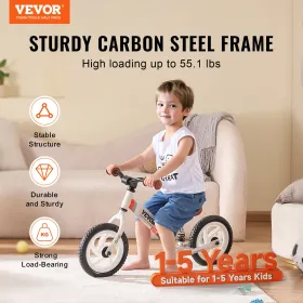 Toddler Balance Bike Carbon Steel Balance Bicycle i 1-5 år drenge piger