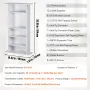 Media Storage Cabinet, 5-layer DVD Shelf Holds up to 240 CDs, Adjustable CD Shelves, Protects & Organizes Music, Movie, Video Ga