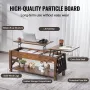 Løft top sofabord 47.5 "rektangel sofabord til stue brun
