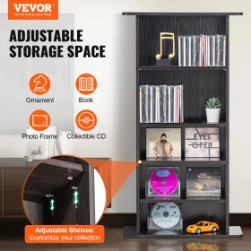 Medieopbevaringsskab 5 lag Justerbare DVD -hylder 240 CDS