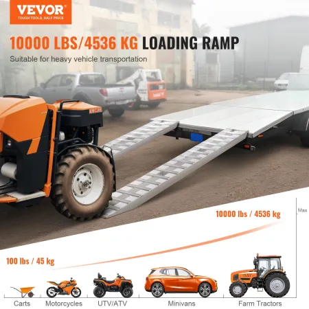 274.3x38.1 cm Aluminum Ramps 4535.9 kg Capacity Loading Ramps 2PCS