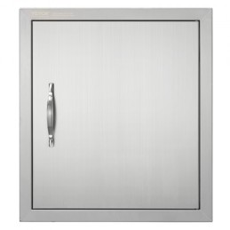 BBQ Access Door, 457x508 mm Single Outdoor Kitchen Door, Stainless Steel Flush Mount Door, Wall Vertical Door with Handle and