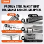 Double Overshelf, Double Tier Stainless Steel Overshelf, 12 x 48 Inch Double Deck Overshelf, Height Adjustable Overshelf Prep Wo