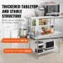 Double Overshelf, Double Tier Stainless Steel Overshelf, 12 x 48 Inch Double Deck Overshelf, Height Adjustable Overshelf Prep Wo
