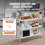 Stainless Steel Food Prep Table Commercial Kitchen Work Table 35.6x121.9 cm