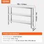 Stainless Steel Food Prep Table Commercial Kitchen Work Table 35.6x121.9 cm