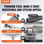 Double Overshelf, Double Tier Stainless Steel Overshelf, 12 x 60 Inch Double Deck Overshelf, Height Adjustable Overshelf Prep Wo