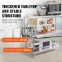 Double Overshelf, Double Tier Stainless Steel Overshelf, 12 x 60 Inch Double Deck Overshelf, Height Adjustable Overshelf Prep Wo