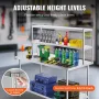 Double Overshelf, Double Tier Stainless Steel Overshelf, 12 x 60 Inch Double Deck Overshelf, Height Adjustable Overshelf Prep Wo