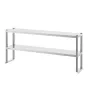 Double Overshelf, Double Tier Stainless Steel Overshelf, 12 x 60 Inch Double Deck Overshelf, Height Adjustable Overshelf Prep Wo
