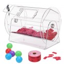 Acrylic Raffle Drum, Holds 5000 Tickets or 200 Raffle Balls, Professional Raffle Ticket Spinning Cage with 2 Keys, Transparent