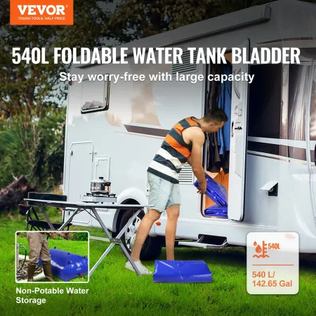 Portable Water Storage Bladder 540.2 L 1000D PVC Collapsible Water Tank