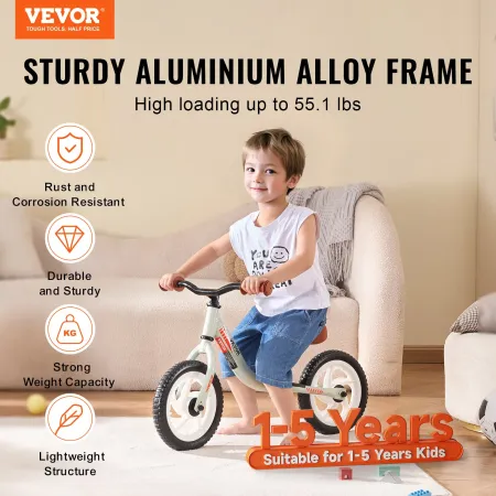 Toddler Balance Bike Aluminium Alloy Balance Bicycle i 1-5 år