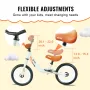Toddler Balance Bike, 12" Lightweight Aluminum Alloy Kids Bike with Adjustable Seat & Handlebar, EVA Foam Tires, No Pedal Kids B