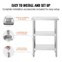Stainless Steel Food Prep Table Commercial Kitchen Work Table 35.6x61 cm