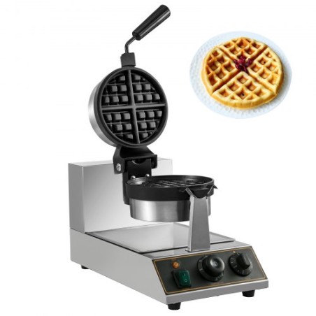 cial Electric Rotating Round Waffle Maker Belgium 1100w 18cm Rotatable