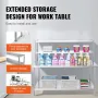 Double Overshelf, Double Tier Stainless Steel Overshelf, 12 x 72 Inch Double Deck Overshelf, Height Adjustable Overshelf Prep Wo