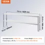 Dobbelt overskridelse af rustfrit stål overshelf 2-lag 12 "X72"