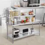 Double Overshelf, Double Tier Stainless Steel Overshelf, 12 x 72 Inch Double Deck Overshelf, Height Adjustable Overshelf Prep Wo
