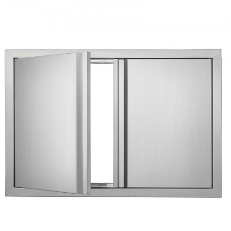 BBQ -adgangsdør, 774x532 mm dobbelt udendørs køkkendør, rustfrit stål flush mount dør, væg lodret dør med forsænket