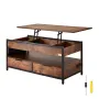 Løft top sofabord 39.4 "Rektangel sofabord med lys & USB Brown